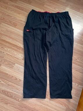 Dickies Black Cargo Pants with Red Trim